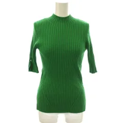 マイストラーダ Mystrada ニット セーター 38 グリーン リブ編み モックネック 七分袖 /JP