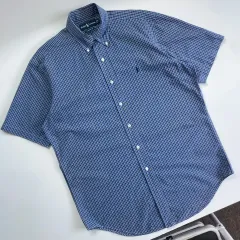 POLO ラルフローレン ギンガムチェック ブルー 半袖 シャツ