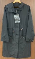 美品】NON NO/撥水ポリエステルフーデッドロングコート/2WAY/グレー