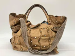 JAMIN PUECH ARICA ジャマン ピュエッシュ アリカ パッチワーク スタッズ レザー ブラウン ショルダートートバッグ 2way