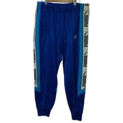 新品 プーマ トラックパンツ XL ブルー ジャガード 総柄 ジョガー 
