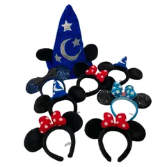 186001 Disney ディズニー カチューシャ 帽子  ミニー 魔法使い スパンコール 8点まとめ売り