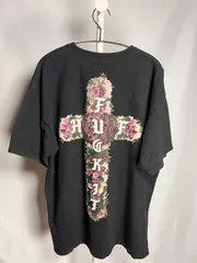 HUF 00s ハフ Fuck It Rose Cross tシャツ フローラル　クロス　バイカー　ルード　スケーター　y2k 十字架　バラ ビンテージ ヴィンテージ 古着