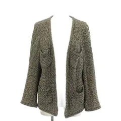 デプレ DES PRES トゥモローランド 21SS ニット ノーカラージャケット 36 黒 白 22-074-11-07203 /☆G