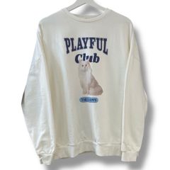 CANDYSTRIPPER 캔디 스트리퍼 PLAYFULCLUB 스웨트 화이트 고양이 프린트 스웨트 밝은 걸리 사이즈 2 화이트 레이디스 봄 고고 헌옷 마루이 기타센주점 풀 3908