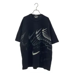 BLACK COMME des GARCONS / ブラックコムデギャルソン | 2024AW | ×NIKE / スウッシュ プリント Tシャツ | M | ブラック | メンズ