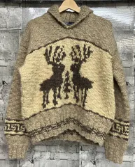 POLO RALPH LAUREN ポロラルフローレン ニット HAND KNIT カウチンセーター シャールカラー ベージュ系 サイズMのサムネイル
