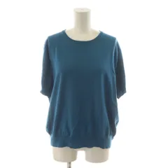 23区 オンワード樫山 ニット セーター ウール 46 青 ブルー系 半袖 ラウンドネック /RR