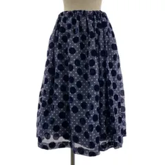 tricot COMME des GARCONS / トリココムデギャルソン | 2015AW | ドット ベロア ギャザー イージー スカート | ネイビー/ブルー | レディース