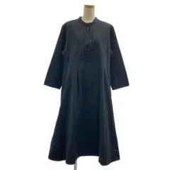 【美品】  MARGARET HOWELL / マーガレットハウエル | 2023AW | ORGANIC COTTON TWILL / コットン オーバーシルエット サイドポケット ワンピース | 2 | ブラック | レディース