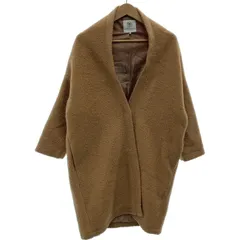 【中古】　Lugnoncure　ボアコート　ロングコート　ロング丈　無地　スナップボタン　古着　/2361