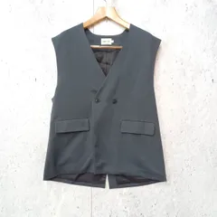 EMMA CLOTHES エマクローズ ダブル ジレ ベスト TRストレッチスーツ地 グレー Mサイズ ◎、〇◇のサムネイル