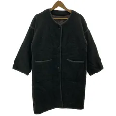 【中古】　RETRO GIRL　裏キルトパイピングコート　ロングコート　ロング丈　無地　スナップボタン　古着　/2361