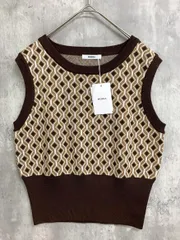 新品 MURUA ムルーア 総柄 ニット ベスト sizeF/ブラウン ◇■ レディース