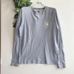 美品✨ コンバース CONVERSE Tシャツ カットソー 長袖 ロンT ワンポイント ロゴ 刺繍 星 凹凸 立体 オールスター ALL STAR グレー 灰色 シンプル カジュアル レイヤード 普段着のサムネイル