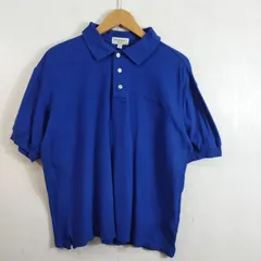 90s Yves Saint Laurent イヴサンローラン ポロシャツ 半袖 ワンポイント ロゴ 刺繍 コットン archive 古着 VINTAGE ロイヤルブルー M D531