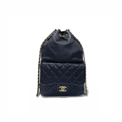 シャネル CHANEL バッグ バックパック リュック ラムスキン ネイビー ゴールド マトラッセ ココマーク ターンロック