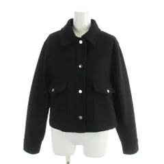ザラ ZARA ジャケット 上着 M 黒 ブラック 無地 襟付き 長袖 /AP