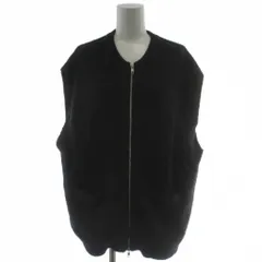 B&Y ユナイテッドアローズ BEAUTY&YOUTH ビューティー&ユース ベスト ウール S 黒 ブラック ノースリーブ ノーカラー ジップアップ /GG ■MA