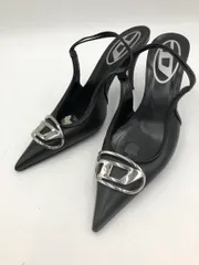 DIESEL ディーゼル Y02985 D-Venus スリングバック メタル製オーバルD オープンバック パンプス size36/黒 ■■◎レディース