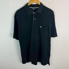 BURBERRY GOLF バーバリーゴルフ 半袖 ポロシャツ ロゴ刺繍 ブラック LLサイズ メンズ 古着 シンプル シティーボーイのサムネイル