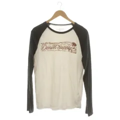 ラルフローレン RALPH LAUREN DENIM&SUPPLY Tシャツ M 白 グレー 長袖 プリント ラグランスリーブ /JP