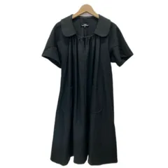 【中古】　tricot COMME des GARCONS　ワンピース　半袖　ひざ丈　レイヤード　オーバーネック　無地　ウール　Aライン　AD2014　日本製　ドメスティック　古着　/2497のサムネイル
