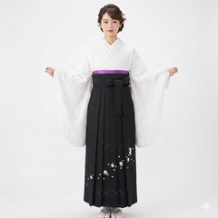 二尺袖着物 単品 仕立て上がり 綸子地 合繊 百花繚乱 黒色 卒業式 二尺袖着物 単品 仕立て上がり 綸子地 合繊 百花繚乱 黒色 卒業式の