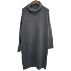 【中古】　URBAN RESEARCH ROSSO　ニットワンピース　長袖　ミモレ丈　タートルネック　無地　古着　/2409