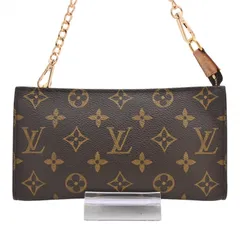 ルイヴィトン モノグラム バケットGM付属 ポーチ ブラウン チェーン ゴールド金具 Aランク lv9624vv