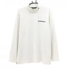 マンシングウェア 長袖ハイネックシャツ 白 ボーダー地模様 表微起毛 メンズ LL ゴルフウェア Munsingwear