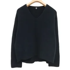 ユニクロ UNIQLO 3DコットンリラックスVネックセーター ニット 25SS 251-474978 M 黒 ブラック