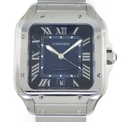 カルティエ Cartier 腕時計 サントス LM WSSA0071 スクエア サンレイ グラデーション ブルー文字盤 ローマンインデックス デイト SS 自動巻き 【箱・保付き】 【中古】のサムネイル
