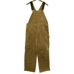 【中古】　Carhartt　オーバーオール　ボトムス　ジップフライ　ダック地　無地　ワンポイント　オーバーサイズ　アメカジ　古着　/7010