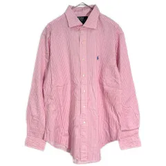 Polo by Ralph Lauren ポロ ラルフローレン STANTON 長袖シャツ ストライプ ピンク(メンズ L)中古 古着 X9446