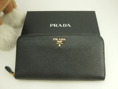 極美品✨プラダ 長財布 ラウンドファスナー シャイン サフィアーノ