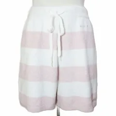 ジェラートピケ gelato pique 美品 21年 スムーズィー ショートパンツ ボーダー ルームウェア 部屋着 ロゴ刺繡 フリーサイズ ピンク ホワイト PWNP212005 /X