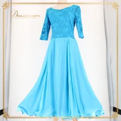 社交ダンス 衣装 ドレス ワンピース スタンダード ライトブルー系 水色 レース レディース オールシーズン ボールルームダンス ソシアルダンス 上品 華やか エレガント ダンスパーティー パーティドレス ステージ衣装 発表会 社交ダンスワンピース