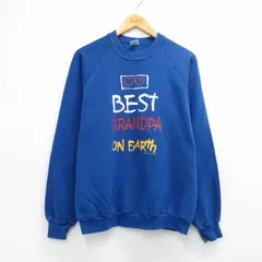 M/古着 ジャージーズ 長袖 スウェット メンズ 80年代 80s BEST ラグラン クルーネック USA製 青 26mar25