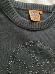 トリーバーチ ブラック ロゴ ビーズ ニット XS