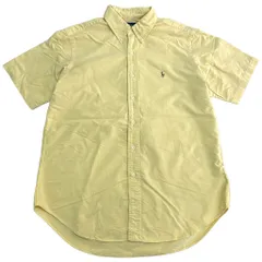 RALPH LAUREN ラルフローレン ボタンダウン 半袖シャツ イエロー(メンズ L)中古 古着 X9461