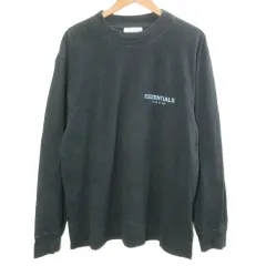 エフオージー エッセンシャルズ FOG ESSENTIALS Tシャツ カットソー 長袖 ロンT ロゴ プリント ラバーワッペン クルーネック M 黒 ブラック /X