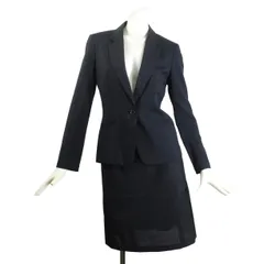 06【極美品】COMME CA DU MODE コムサデモード スカートスーツ 上7 下9 S M 黒 ブラック 面接 ビジネス 春夏 ★未使用に近い★のサムネイル