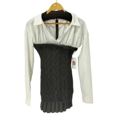 ダーリッチ Darich シャツドッキングプリーツニットミニワンピース レディース FREE 