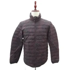 ユニクロ UNIQLO ウルトラライトダウンジャケット ミドル丈 M ワインレッド 総柄 スタンドカラー /MA2 ■ECE003