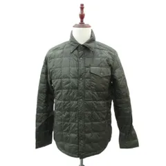 ユニクロ UNIQLO ダウンシャツジャケット ミドル丈 上着 L カーキ キルティング ステンカラー 無地 /MA5 ■ECE003