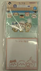 BANDAI SPIRITS 一番くじ ちいかわ なんかほっこり ちいかわの湯 G賞 ステーショナリー/（洗いっこ）メモ帳&ステッカー&メッセージカードセット