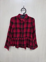 ポロラルフローレン レッド CHECK ブラウス 6T 120