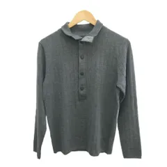 メンズメルローズ MEN'S MELROSE ニット セーター ウール L グレー 長袖 リブ編み ショールカラー /NP ■ECA004