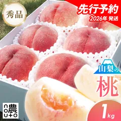 【予約】 桃 もも 秀品 1kg 以上（3~5玉） 山梨県産 品種おまかせ クール便 ギフト 白桃 山梨 もも 母の日 父の日 フルーツ 果物 momo あかつき 白鳳 川中島 一宮 なつっこ 夢みずき 夢桃香 まどか ワッサー